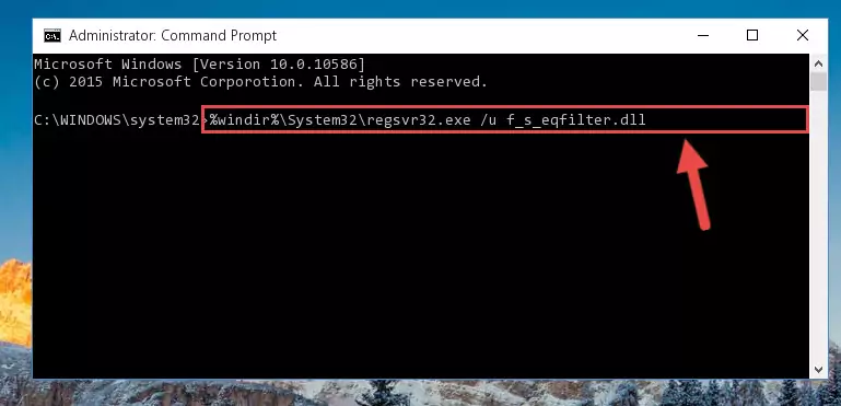 Creating a new registry for the F_s_eqfilter.dll library in the Windows Registry Editor