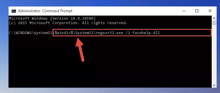 Uninstalling the Facehelp.dll file from the system registry