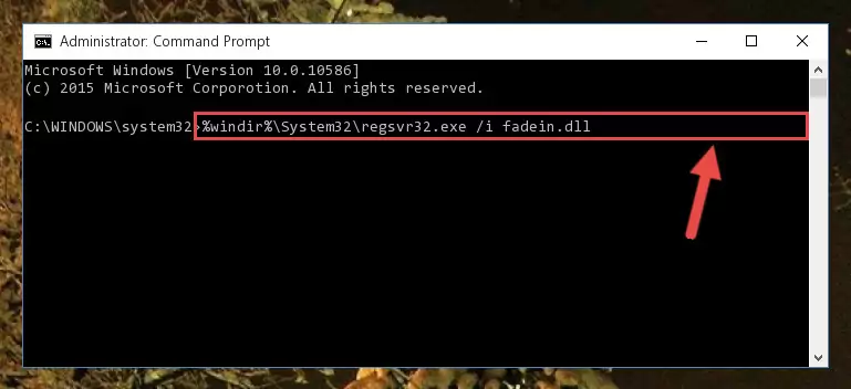 Deleting the Fadein.dll library's problematic registry in the Windows Registry Editor