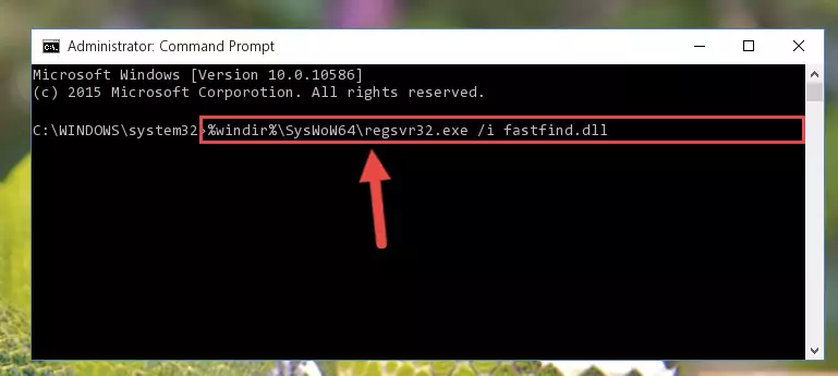 Uninstalling the damaged Fastfind.dll library's registry from the system (for 64 Bit)