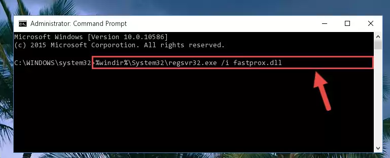 Reregistering the Fastprox.dll file in the system (for 64 Bit)