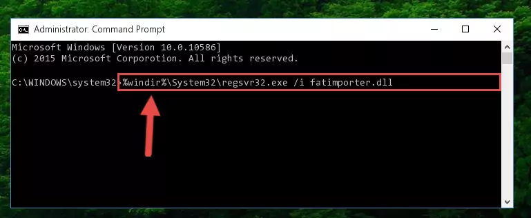 Uninstalling the Fatimporter.dll library from the system registry