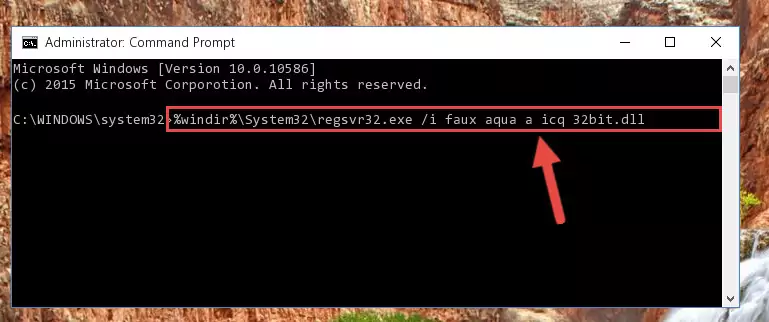 Cleaning the problematic registry of the Faux aqua a icq 32bit.dll file from the Windows Registry Editor