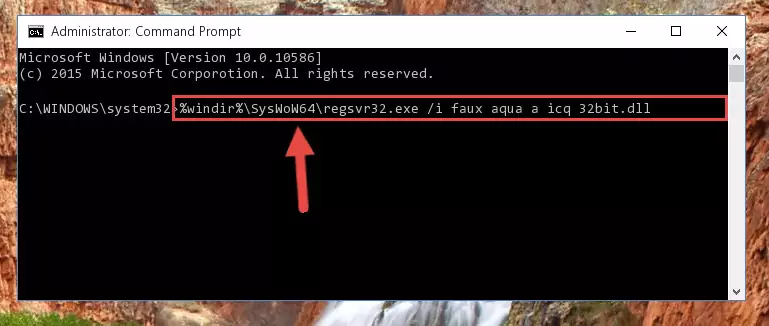 Uninstalling the Faux aqua a icq 32bit.dll file's problematic registry from Regedit (for 64 Bit)