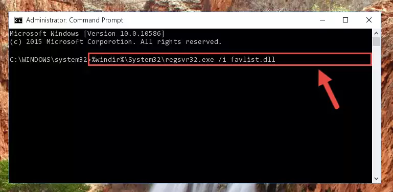 Reregistering the Favlist.dll file in the system (for 64 Bit)