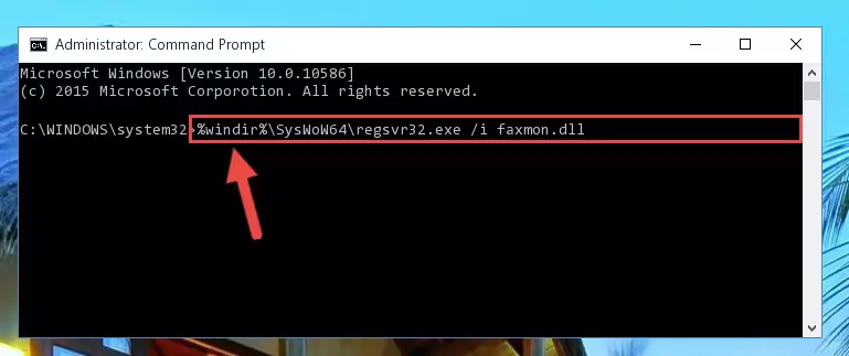 Uninstalling the damaged Faxmon.dll library's registry from the system (for 64 Bit)