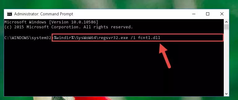 Deleting the Fcntl.dll library's problematic registry in the Windows Registry Editor