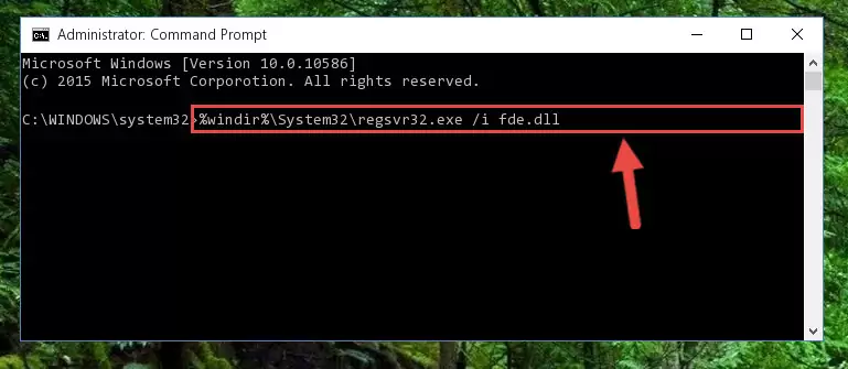 Cleaning the problematic registry of the Fde.dll file from the Windows Registry Editor