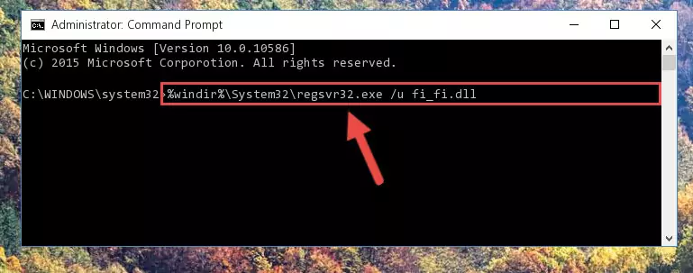 Reregistering the Fi_fi.dll library in the system