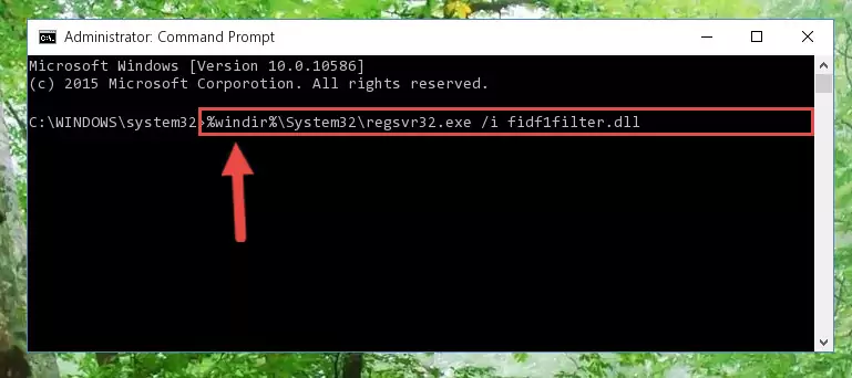 Creating a clean registry for the Fidf1filter.dll file (for 64 Bit)