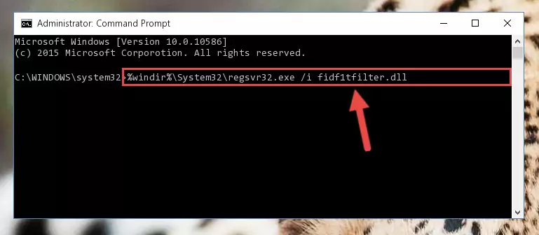 Creating a clean registry for the Fidf1tfilter.dll file (for 64 Bit)