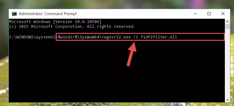 Uninstalling the broken registry of the Fidf2filter.dll library from the Windows Registry Editor (for 64 Bit)