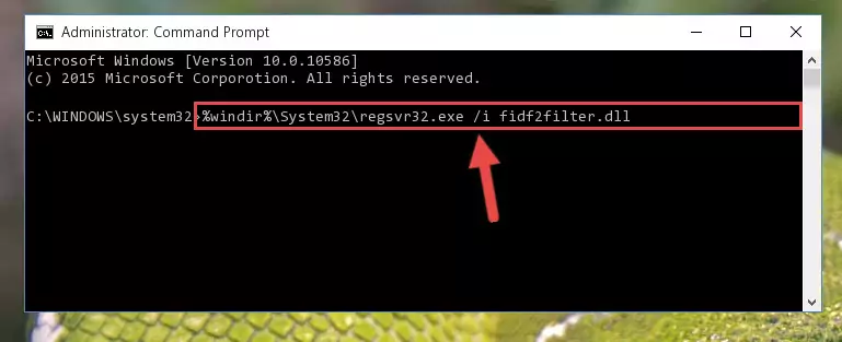 Deleting the damaged registry of the Fidf2filter.dll