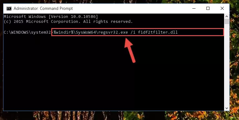 Uninstalling the broken registry of the Fidf2tfilter.dll library from the Windows Registry Editor (for 64 Bit)
