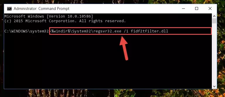 Uninstalling the Fidf2tfilter.dll library from the system registry