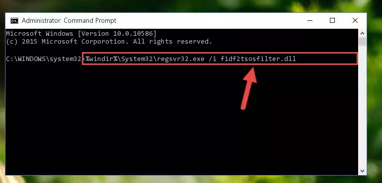Uninstalling the Fidf2tsosfilter.dll library from the system registry