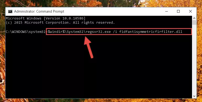 Reregistering the Fidfantisymmetricfirfilter.dll library in the system (for 64 Bit)