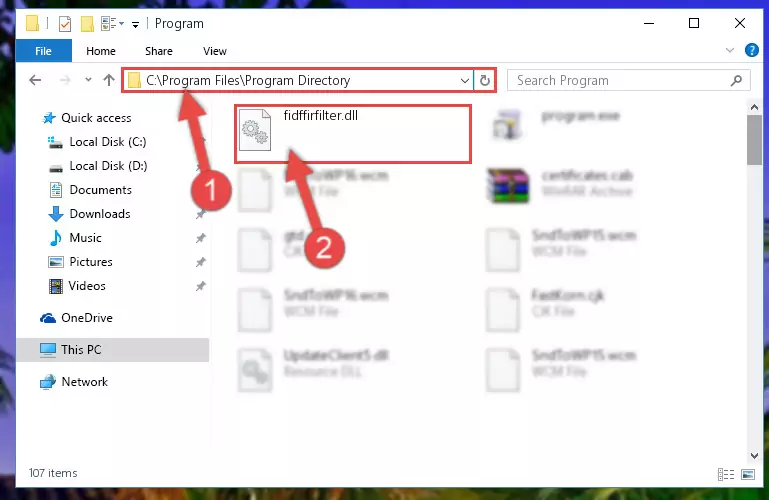 Uninstalling the broken registry of the Fidffirfilter.dll library from the Windows Registry Editor (for 64 Bit)