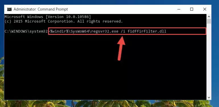 Cleaning the problematic registry of the Fidffirfilter.dll library from the Windows Registry Editor