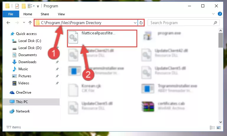 Choosing the Filatticeallpassfilter.dll library