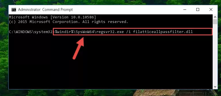 Uninstalling the Filatticeallpassfilter.dll library's broken registry from the Registry Editor (for 64 Bit)