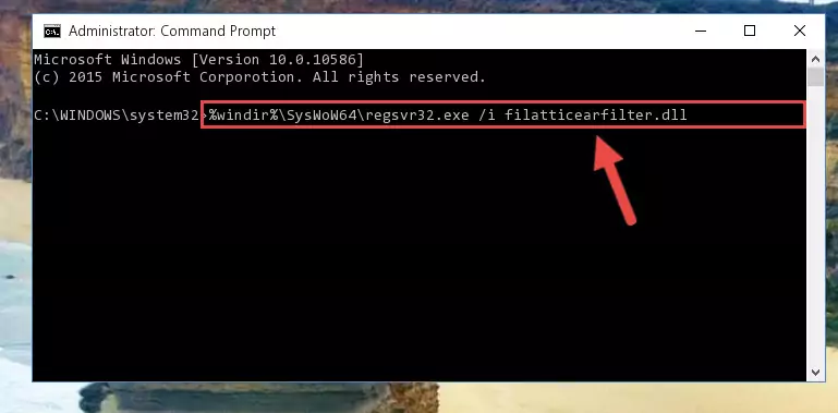 Deleting the damaged registry of the Filatticearfilter.dll