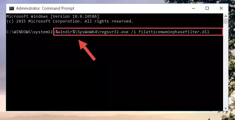 Deleting the Filatticemaminphasefilter.dll library's problematic registry in the Windows Registry Editor