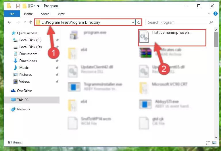 Uninstalling the damaged Filatticemaminphasefilter.dll library's registry from the system (for 64 Bit)