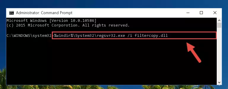 Cleaning the problematic registry of the Filtercopy.dll file from the Windows Registry Editor