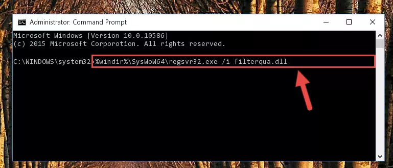 Deleting the damaged registry of the Filterqua.dll
