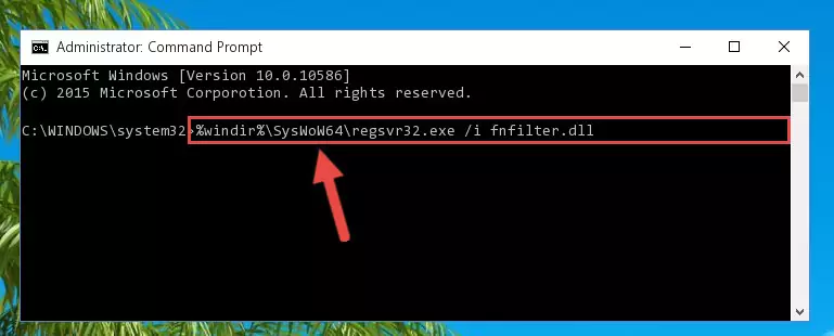 Deleting the Fnfilter.dll file's problematic registry in the Windows Registry Editor