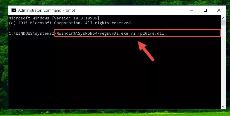 Cleaning the problematic registry of the Fp20ime.dll file from the Windows Registry Editor