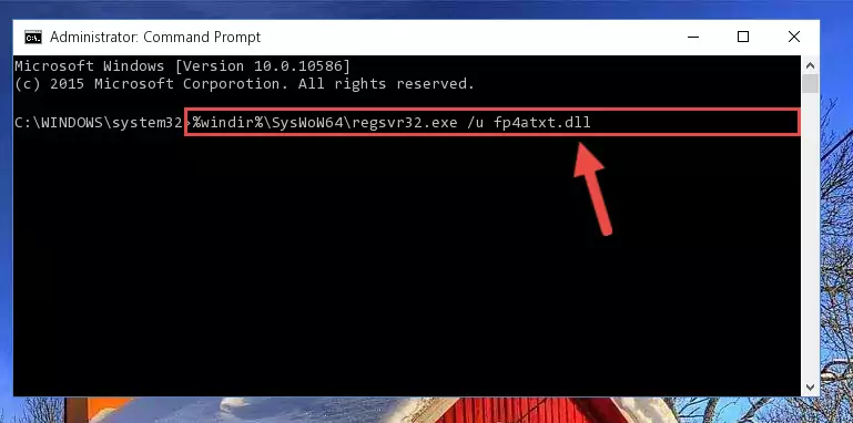 Creating a new registry for the Fp4atxt.dll library in the Windows Registry Editor