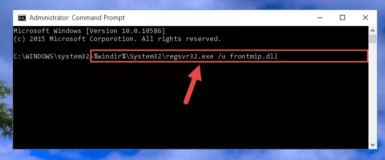 Extracting the Frontmip.dll library from the .zip file