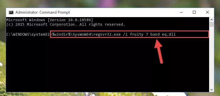 Cleaning the problematic registry of the Fruity 7 band eq.dll library from the Windows Registry Editor