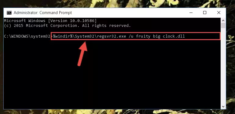 Reregistering the Fruity big clock.dll file in the system