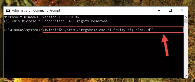 Deleting the Fruity big clock.dll file's problematic registry in the Windows Registry Editor