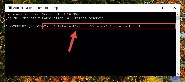 Cleaning the problematic registry of the Fruity center.dll library from the Windows Registry Editor