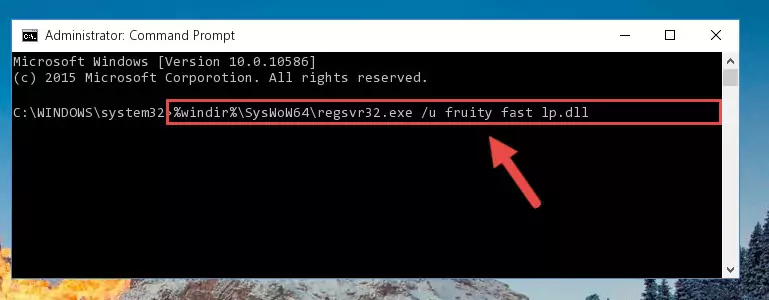 Reregistering the Fruity fast lp.dll file in the system