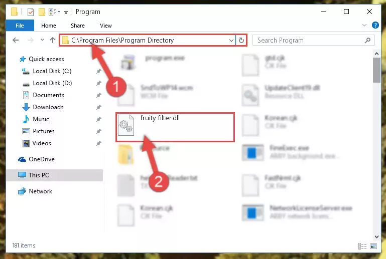 Uninstalling the damaged Fruity filter.dll library's registry from the system (for 64 Bit)