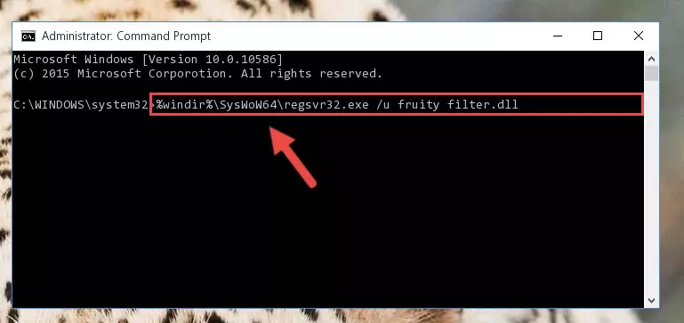 Creating a new registry for the Fruity filter.dll library in the Windows Registry Editor