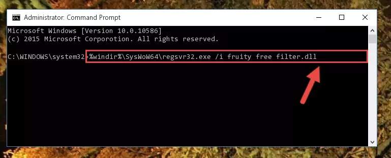Uninstalling the Fruity free filter.dll file from the system registry