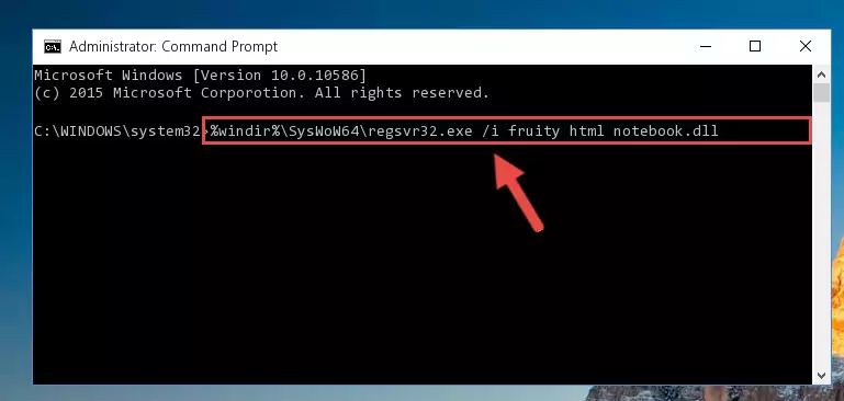 Cleaning the problematic registry of the Fruity html notebook.dll file from the Windows Registry Editor