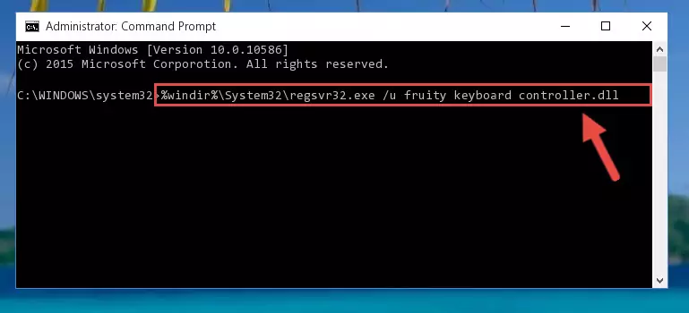 Creating a new registry for the Fruity keyboard controller.dll file in the Windows Registry Editor