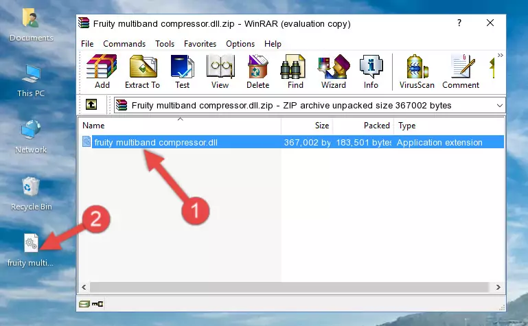 Copying the Fruity multiband compressor.dll file into the software's file folder