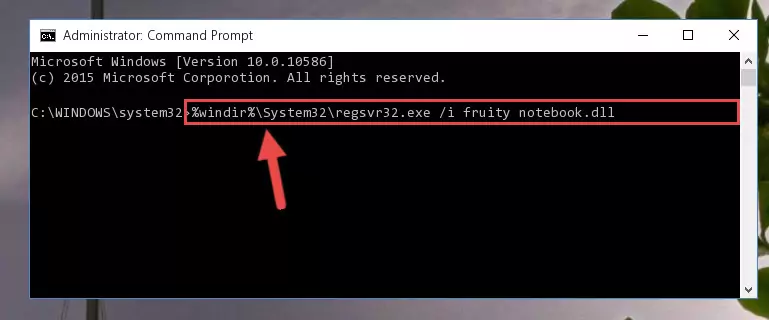 Deleting the Fruity notebook.dll file's problematic registry in the Windows Registry Editor