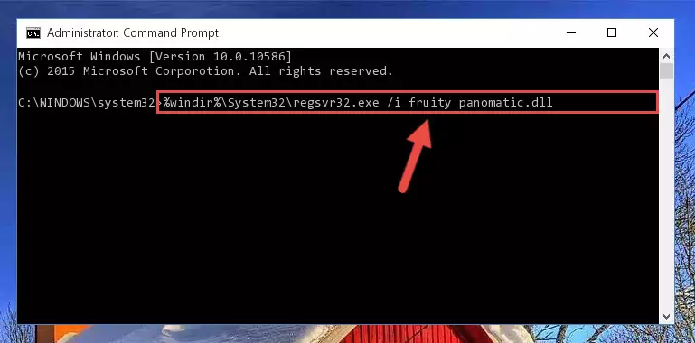Cleaning the problematic registry of the Fruity panomatic.dll library from the Windows Registry Editor