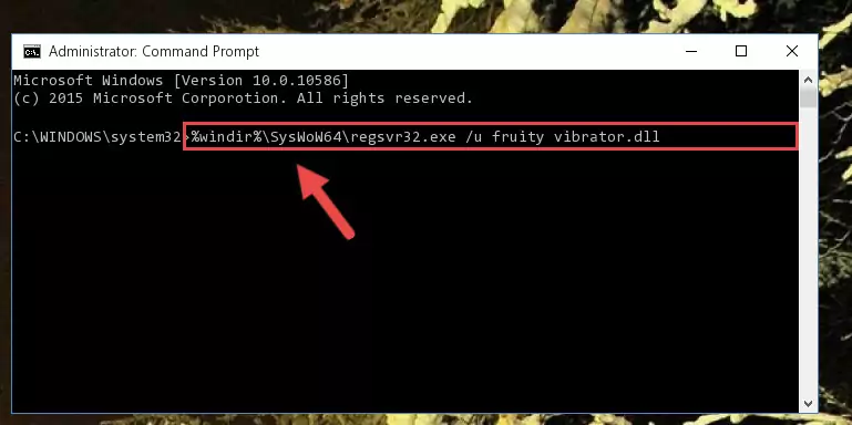 Reregistering the Fruity vibrator.dll file in the system