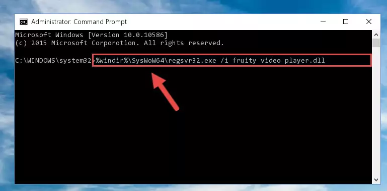 Uninstalling the Fruity video player.dll file from the system registry