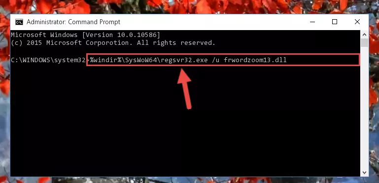 Creating a new registry for the Frwordzoom13.dll file
